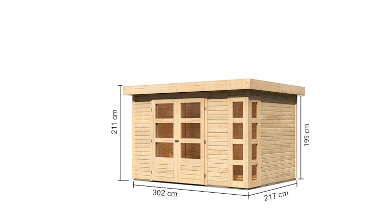 Karibu Woodfeeling Gartenhaus Kerko 3/4/5/6 - 19 mm inkl. gratis Innenraum-Pflegebox im Wert von 99€ Bild