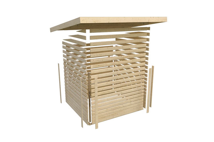 Karibu Woodfeeling Gartenhaus Retola 2/3/4/5/6 inkl. Anbauschrank - 19 mm inkl. gratis Innenraum-Pflegebox im Wert von 99€ Bild