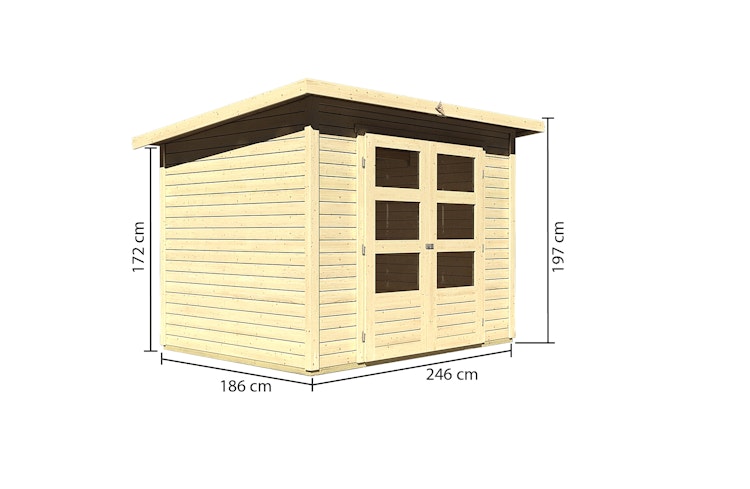 Karibu Woodfeeling Gartenhaus Stockach 2/3/4/5 - 19 mm inkl. gratis Innenraum-Pflegebox im Wert von 99€ Bild