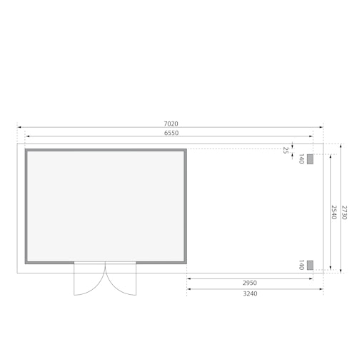 Karibu Woodfeeling Gartenhaus Kandern 6/6,5/7/9 mit 300 cm Schleppdach inkl. gratis Innenraum-Pflegebox im Wert von 99€ Bild