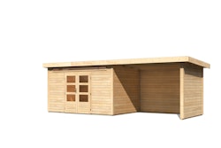 Karibu Woodfeeling Gartenhaus Kandern 6/7 mit 300 cm Schleppdach/Seiten- und Rückwand inkl. gratis Innenraum-Pflegebox im Wert von 99€