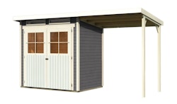 Karibu Eco Gartenhaus Grebenau / Glücksburg 2/3/4 mit 190 cm Schleppdach inkl. gratis Innenraum-Pflegebox im Wert von 99€