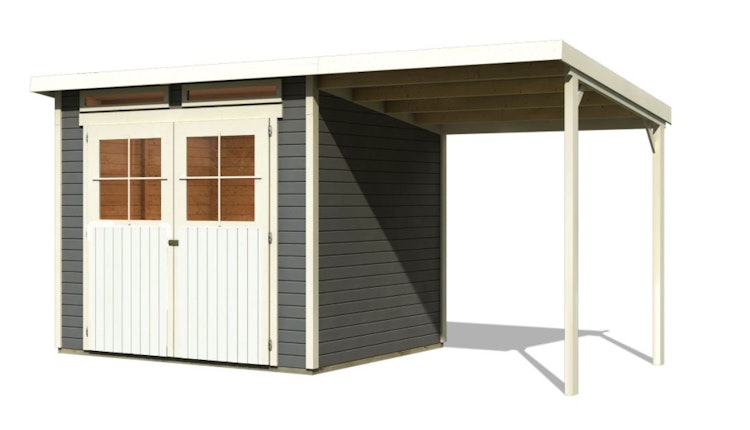 Karibu Eco Gartenhaus Grebenau / Glücksburg 2/3/4 mit 190 cm Schleppdach