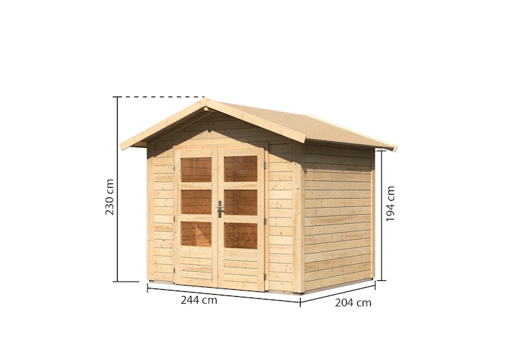 Karibu Woodfeeling Gartenhaus Talkau 3/4/6/8 - 28 mm inkl. gratis Innenraum-Pflegebox im Wert von 99€ Bild