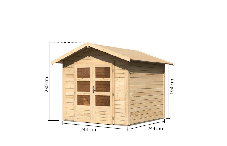 Karibu Woodfeeling Gartenhaus Talkau 3/4/6/8 - 28 mm inkl. gratis Innenraum-Pflegebox im Wert von 99€ Bild