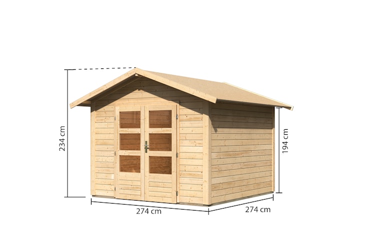 Karibu Woodfeeling Gartenhaus Talkau 3/4/6/8 - 28 mm inkl. gratis Innenraum-Pflegebox im Wert von 99€ Bild