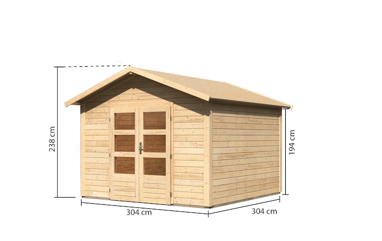 Karibu Woodfeeling Gartenhaus Talkau 3/4/6/8 - 28 mm inkl. gratis Innenraum-Pflegebox im Wert von 99€ Bild