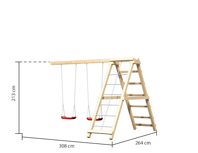 Akubi Doppelschaukel Anbau inkl. Klettergerüst passend zu Anna, Danny, Frieda Lotti, Luis und Löwenherz Bild