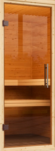 B-Ware Wolff Finnhaus de luxe Sauna Dorea mit Eckeinstieg 68 mm Bild