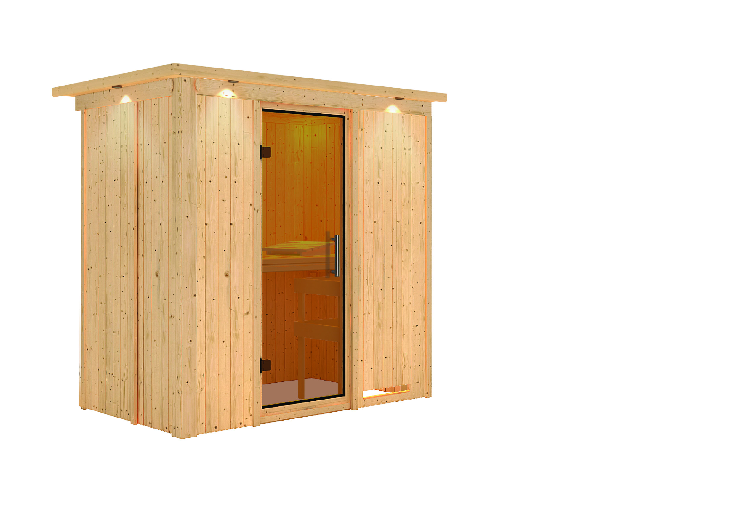 Vorschaubild Galerie Wolff Finnhaus de luxe Sauna Diona mit Fronteinstieg 68 mm