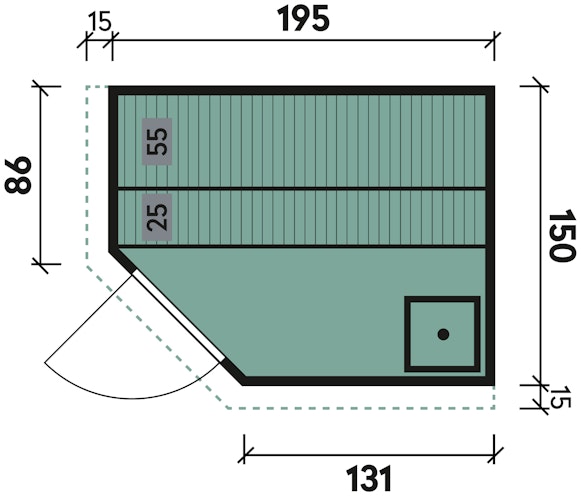 B-Ware Wolff Finnhaus de luxe Sauna Helia mit Eckeinstieg 68 mm Bild