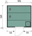 Vorschaubild B-Ware Wolff Finnhaus de luxe Sauna Despina mit Fronteinstieg 68 mm Bild