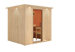 B-Ware Wolff Finnhaus de luxe Sauna Despina mit Fronteinstieg 68 mm