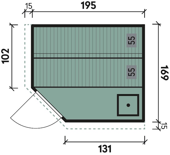 B-Ware Wolff Finnhaus de luxe Sauna Aliki mit Eckeinstieg 68 mm Bild