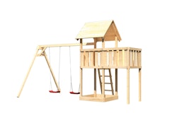 Akubi Kinderspielturm Lotti inkl. Doppelschaukel und Anbauplattform