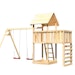 Akubi Kinderspielturm Lotti inkl. Doppelschaukel, Anbauplattform und Kletterwand inkl. gratis Zubehörset