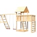 Akubi Kinderspielturm Lotti inkl. Doppelschaukel, Klettergerüst, Anbauplattform und Kletterwand inkl. gratis Zubehörset