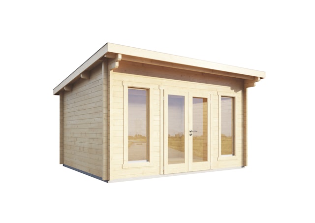 Wolff Finnhaus Gartenhaus Trondheim 44-B isolierverglast XL inkl. gratis Fundamentanker/Pads Vorschaubild Galerie