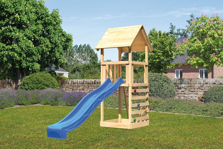 Akubi Kinderspielturm Lotti inkl. Kletterwand und Rutsche