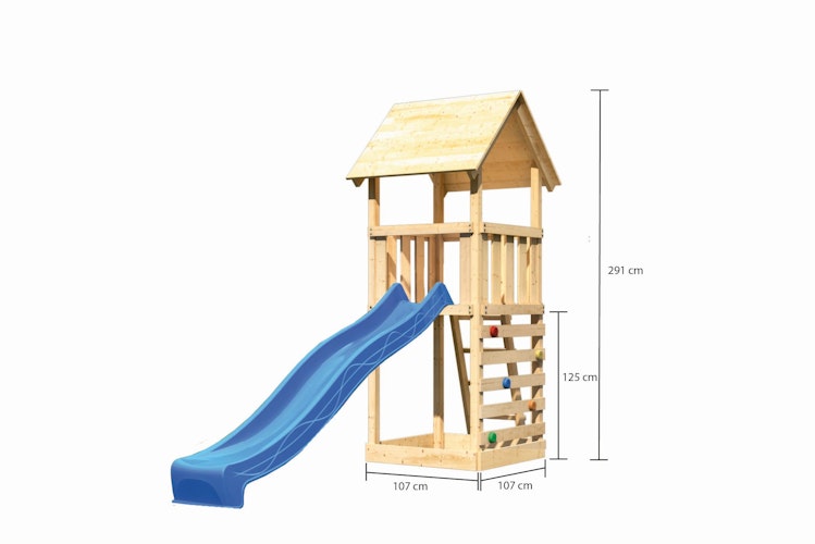 Akubi Kinderspielturm Lotti inkl. Kletterwand und Rutsche