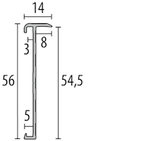 Parkettfreund PF 846 EC Treppenkantenprofil Fertigwinkel mit runden Ecken gerillt runde Ecken 300x300x56 mm, 3 mm F4 silber