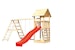 Akubi Kinderspielturm Lotti mit Satteldach inkl. Wellenrutsche, Doppelschaukelanbau, Klettergerüst und KletterwandBild