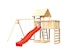 Akubi Kinderspielturm Lotti mit Satteldach inkl. Wellenrutsche, Doppelschaukelanbau, Anbauplattform und KletterwandBild
