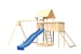 Akubi Kinderspielturm Lotti mit Satteldach inkl. Wellenrutsche, Doppelschaukelanbau, Anbauplattform und NetzrampeBild