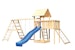 Akubi Kinderspielturm Lotti mit Satteldach inkl. Wellenrutsche, Doppelschaukelanbau, Klettergerüst, Anbauplattform und NetzrampeBild