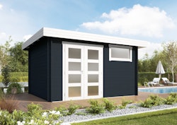Wolff Finnhaus Gartenhaus Flachdachhaus Lille A - Aktionsmodell inkl. gratis Fundamentanker/Pads