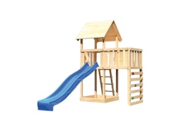 Akubi Kinderspielturm Lotti inkl. Anbauplattform, Rutsche und Kletterwand