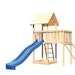 Akubi Kinderspielturm Lotti inkl. Anbauplattform, Rutsche und Netzrampe inkl. gratis Akubi Farbystem & KuscheltierBild