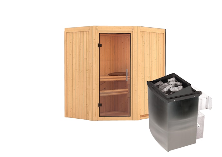 Karibu Sauna Taurin mit Eckeinstieg 68 mm