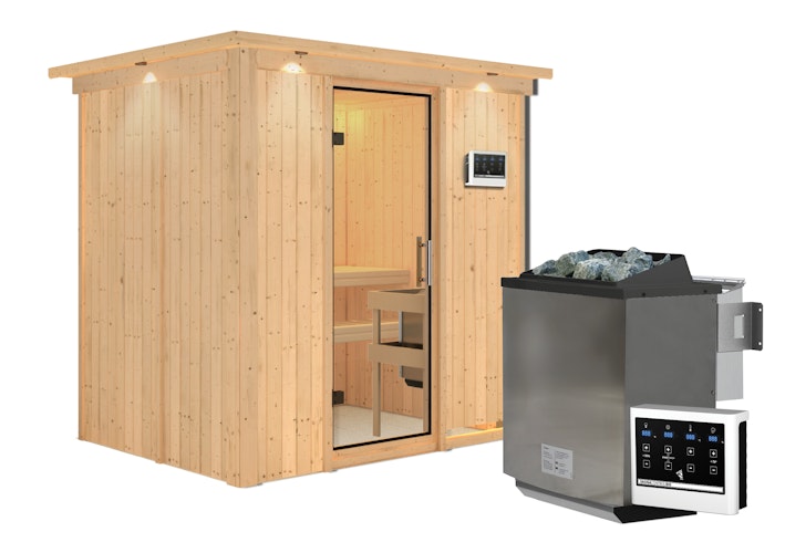 Karibu Sauna Bodin mit Fronteinstieg 68 mm