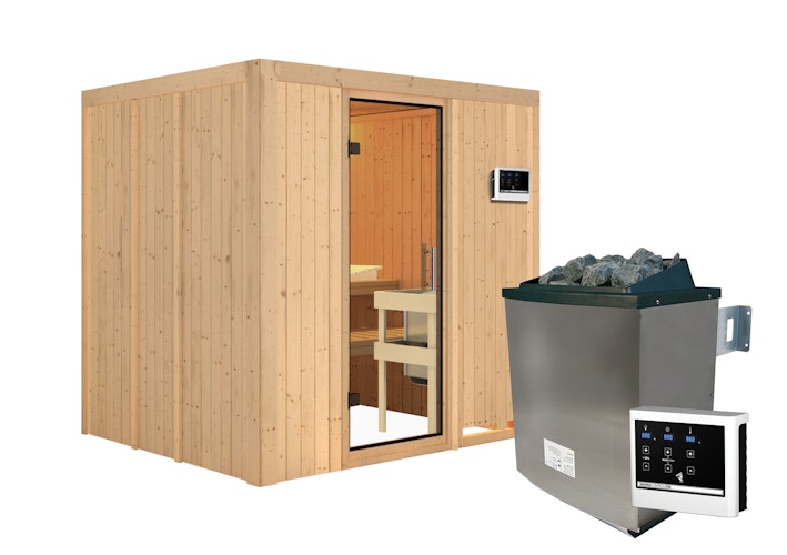 Karibu Sauna Sodin mit Fronteinstieg 68 mm