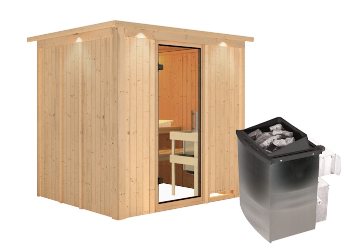 Karibu Sauna Sodin mit Fronteinstieg 68 mm
