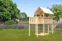 Akubi Kinderspielturm Danny mit Anbauplattform inkl. gratis Zubehörset