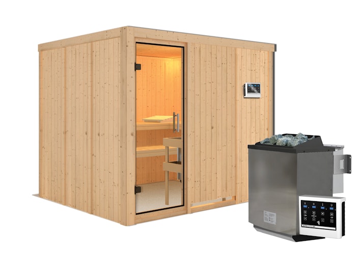 Karibu Sauna Gobin mit Fronteinstieg 68 mm