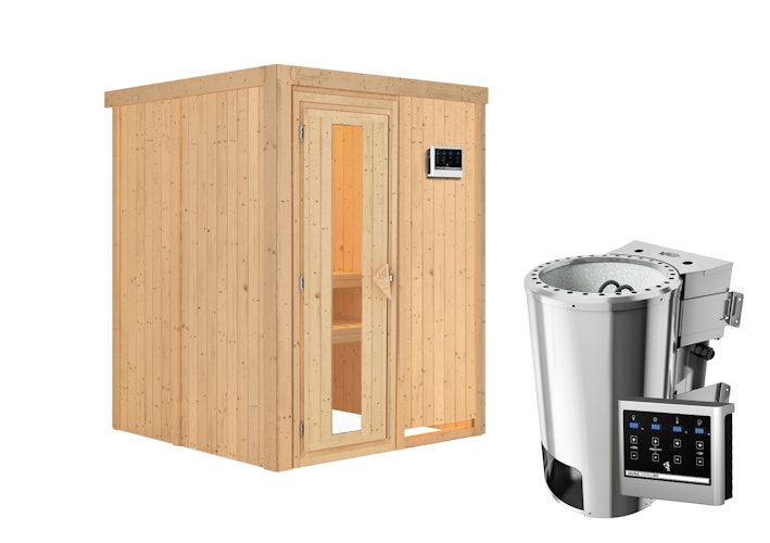 Karibu Sauna Minja - 68 mm Systemsauna - 230 Volt Plug & Play