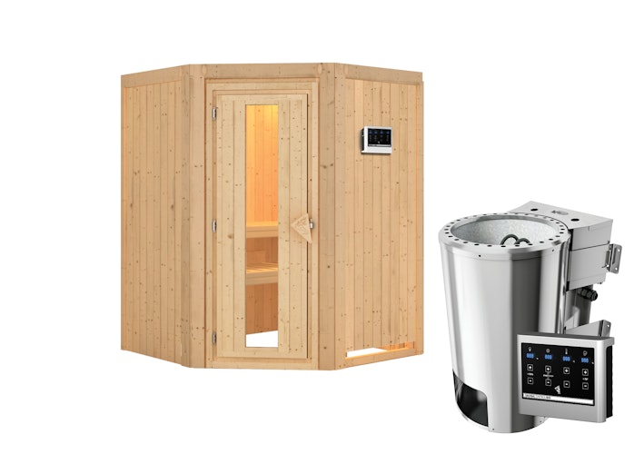 Karibu Sauna Nanja - 68 mm Systemsauna - 230 Volt Plug & Play