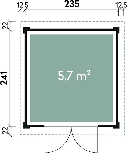 Wolff Finnhaus Gartenhaus Pulti Softline 2424 - 28 mm