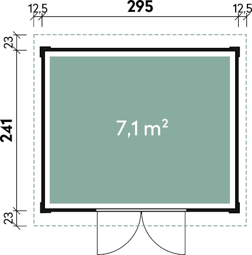 Wolff Finnhaus Gartenhaus Pulti Softline 3024 - 28 mm