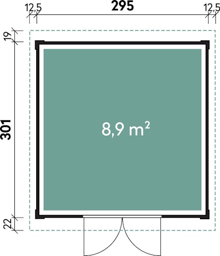 Wolff Finnhaus Gartenhaus Pulti Softline 3030 - 28 mm Bild