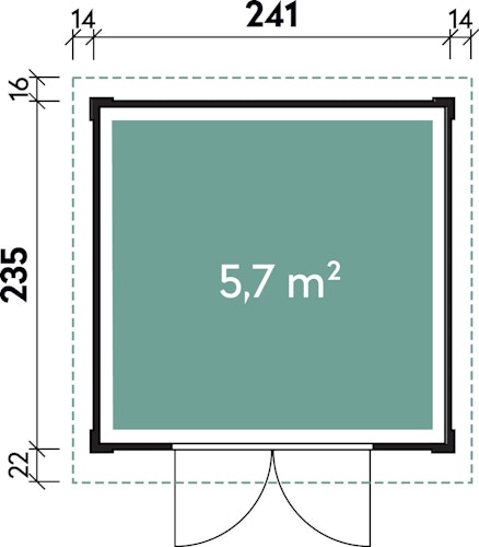 Wolff Finnhaus Gartenhaus Klassik 2424 Softline - 28 mm Bild