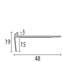 Parkettfreund -Treppenkantenprofil PF 860 F4 silber 1000x48 mm - 3 mm Aluminium eloxiert