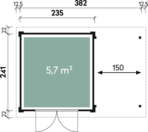 Wolff Finnhaus Gartenhaus Pulti Softline 2424 - 28 mm