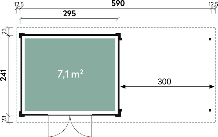 Wolff Finnhaus Gartenhaus Pulti Softline 3024 - 28 mm