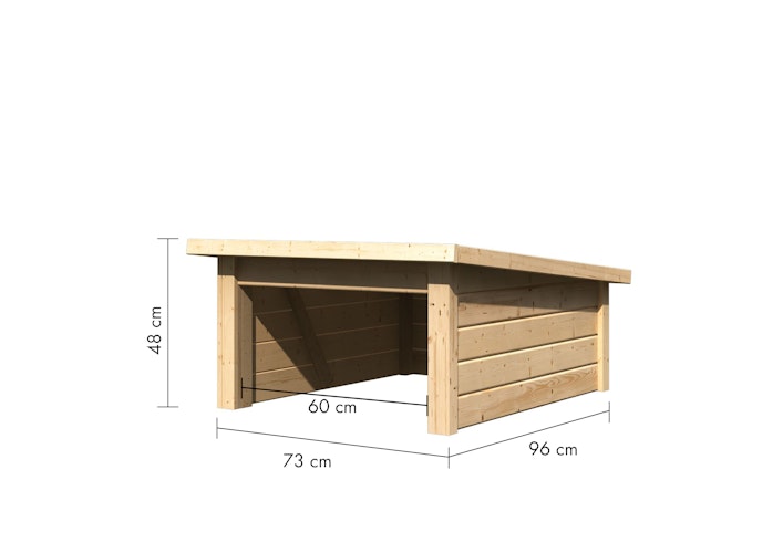 Karibu Rasenmähroboterhaus 2 Pultdach - B 73 x T 96 x 48 cm - 19 mm Bild