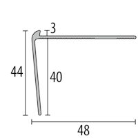 Parkettfreund -Treppenkantenprofil PF 862 F4 silber 1000x48 mm - 3 mm Aluminium eloxiert