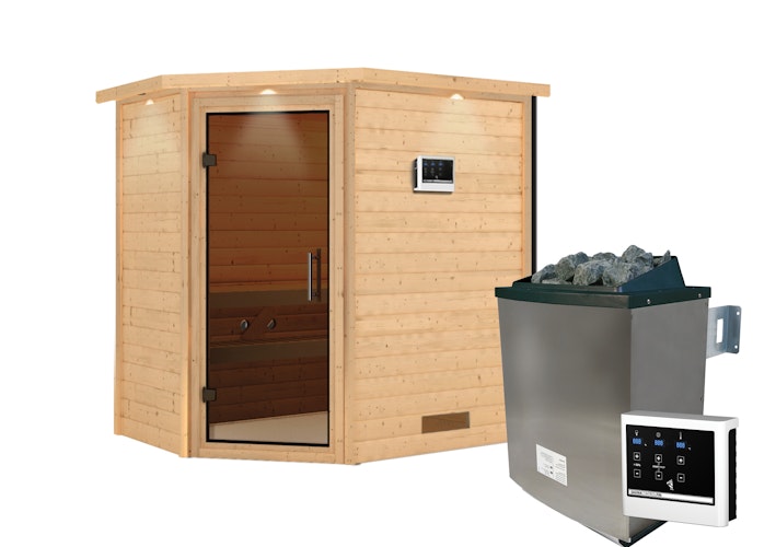 Karibu Woodfeeling Sauna Svea - 38 mm Massivholz Aktionssauna